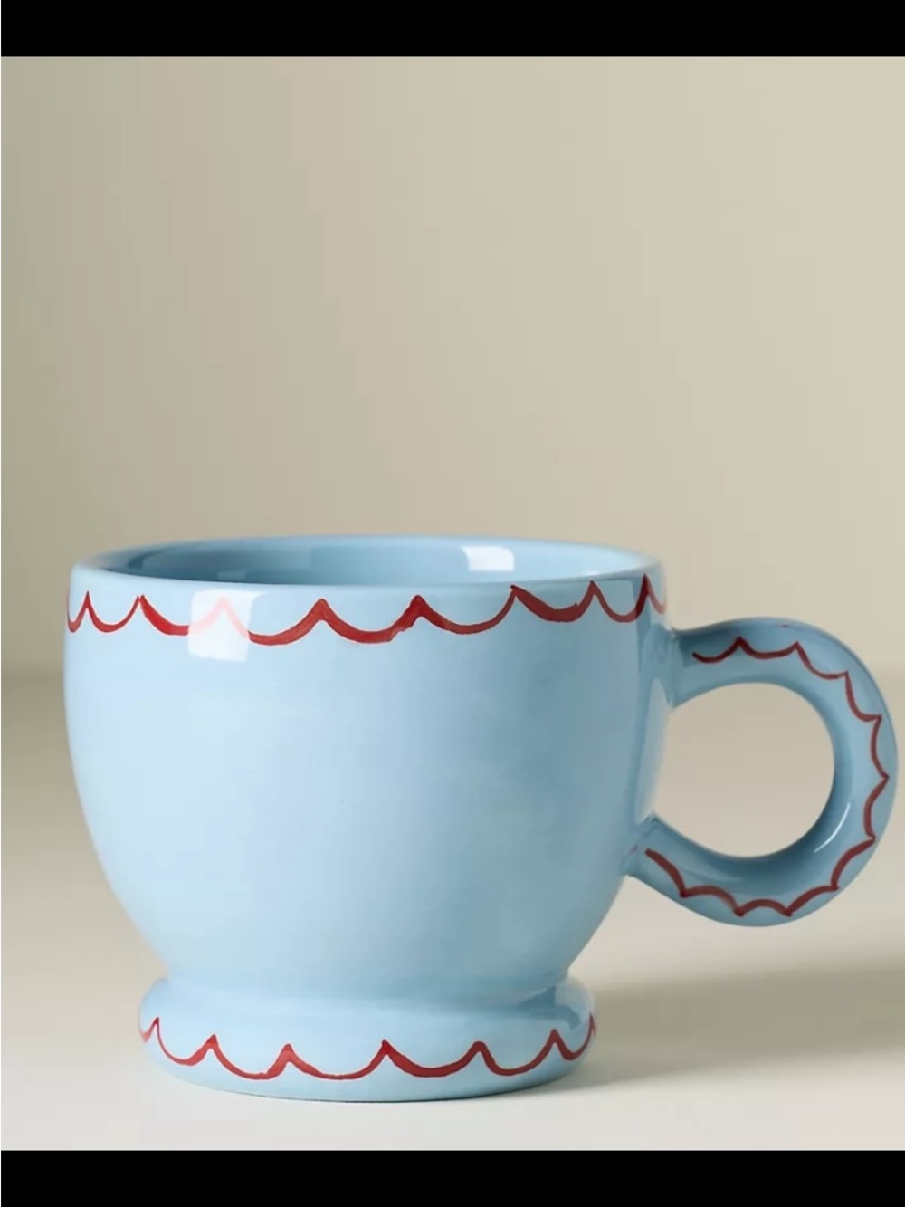 Anthropologie Damson Madder Ceramic Mug.